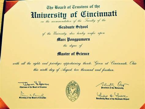 master of science title.